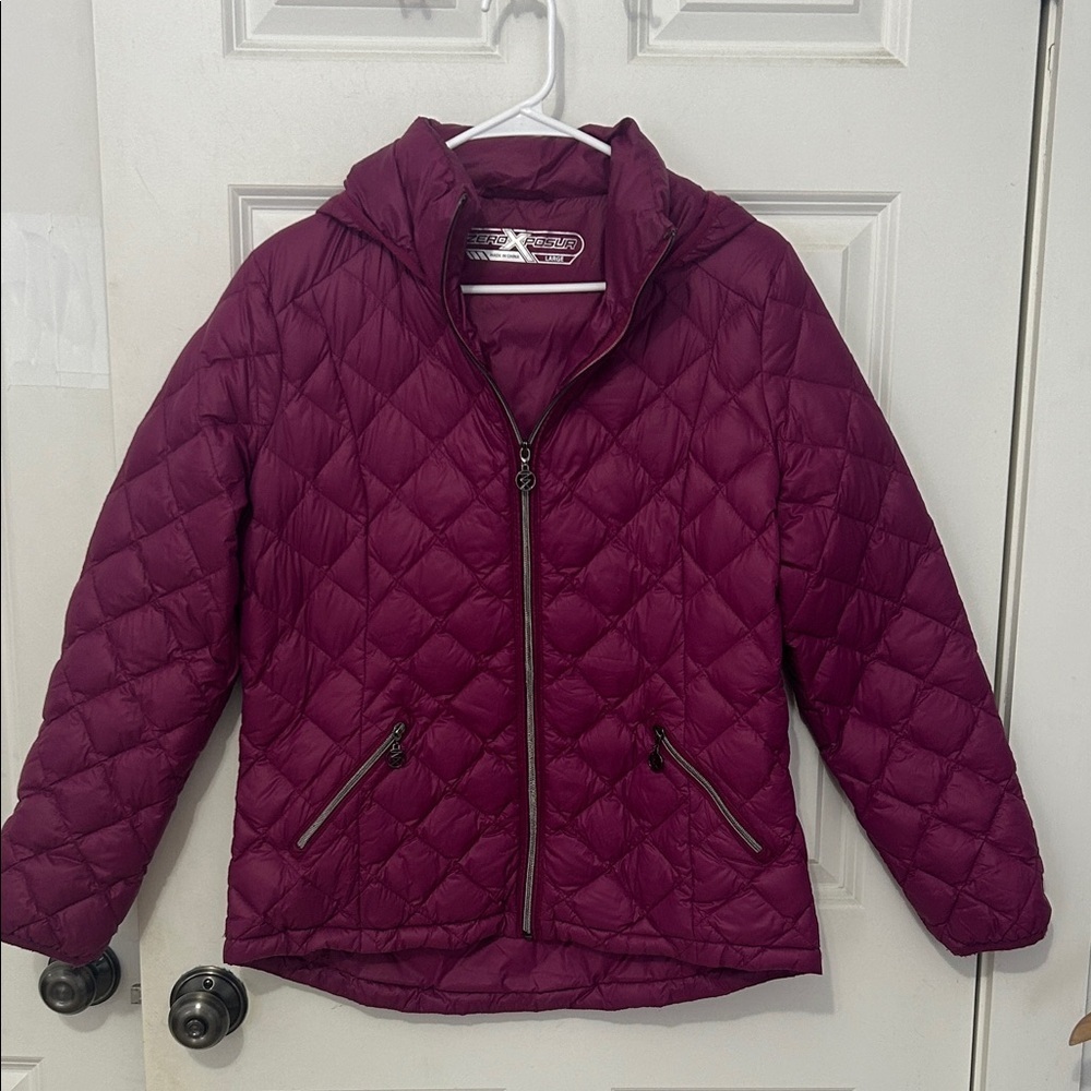 ZeroXposur Women's Lightweight Quilted Jacket Size Large Burgundy